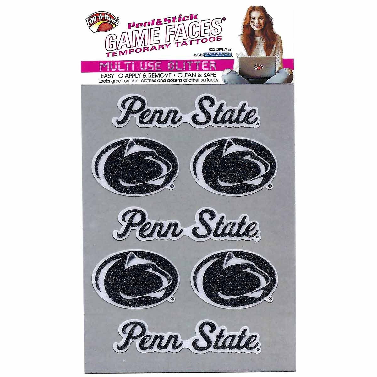 temporary glitter tattoos Penn State and Athletic Logos
